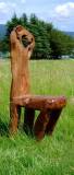 一木彫り四足椅子